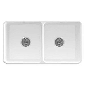 Lavello Dekorlu Çift Gözlü Mutfak Eviyesi 84 Cm 1601-001-0120 Beyaz