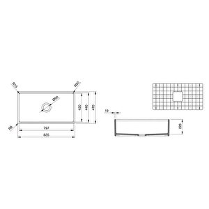 Bocchi 1504-001-0120 Contempo Step Rim Mutfak Eviyesi 84 Cm Beyaz