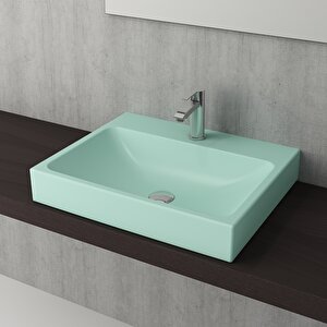 Scala Tezgah Üstü Lavabo 60 Cm Mat Mint Yeşil
