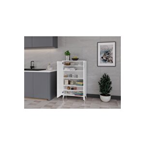 %100 Mdf Hematit 6 Bölmeli Mutfak Dolabı Beyaz