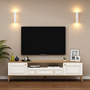 Rona 180 Cm Tv Sehpası Aytaşı Meşe Çok Renkli