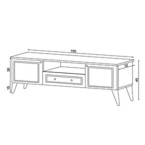 Eymense Rona 150 Cm Tv Sehpası Aytaşı Meşe