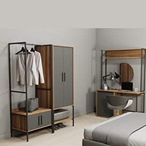 Lagomood Modulago Otel Portmanto Antrasit Ceviz