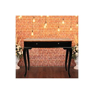 Ahşap 120 Cm Çekmeceli Siyah Koyu Ceviz Dresuar