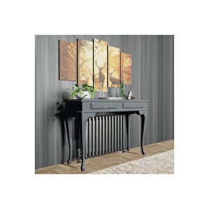 120 Cm Antrasit Gri Çekmeceli Petek Üstü Yüksek Dresuar