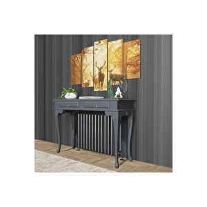 120 Cm Antrasit Gri Çekmeceli Petek Üstü Yüksek Dresuar