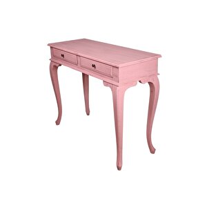 Ahşap 100 Cm Çekmeceli Pembe Eskitme Dresuar