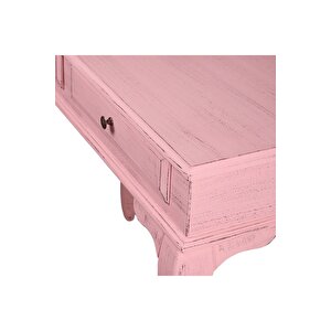 Ahşap 100 Cm Çekmeceli Pembe Eskitme Dresuar
