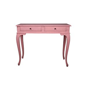 Ahşap 100 Cm Çekmeceli Pembe Eskitme Dresuar
