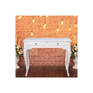 Ahşap 100 Cm Çekmeceli Beyaz Naturel Dresuar