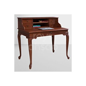 5216 Ceviz 110 Cm Çekmeceli Lükens Raflı Ofis Çalışma Masası