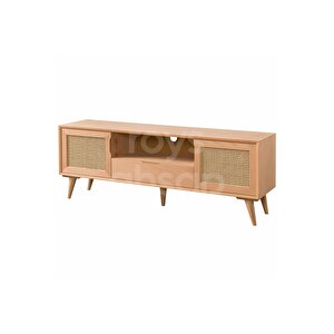 4562 Masif Ham 140 Cm Retro Hasırlı Tv Ünitesi