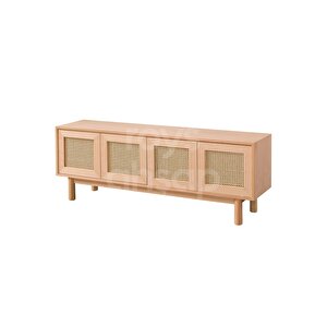 Roys Ahşap 4584 Masif Ham 180 Cm Modern Hasırlı Tv Ünitesi