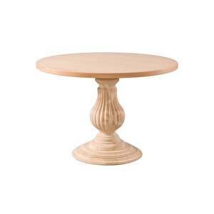 Roys Ahşap 5030 Masif Ham 100 Cm Elegance Sabit Yuvarlak Yemek Masası