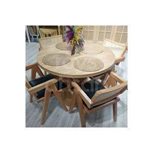 Roys Ahşap 5026 Naturel 120 Cm Mantar Meşe Yuvarlak Yemek Masası