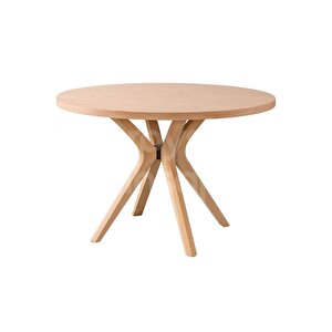 Roys Ahşap 5024 Masif Ham 120 Cm Kelebek Sabit Yuvarlak Yemek Masası