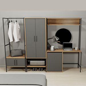 Lagomood Modulago Otel Masa&minibar Antrasit Ceviz