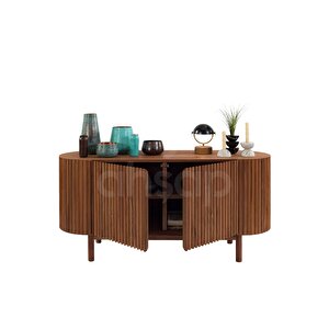 Roys Ahşap Toscana Açık Ceviz 140 Cm 2 Kapaklı Çıtalı Konsol
