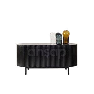 Roys Ahşap Toscana Siyah 140 Cm 2 Kapaklı Çıtalı Konsol