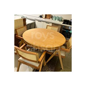 120 Cm Naturel Yuvarlak Açılabilen Baba Ayak Yemek Masası
