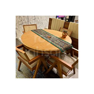120 Cm Naturel Yuvarlak Açılabilen Baba Ayak Yemek Masası