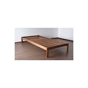 Doğal Masif Ahşap Butik Karyola Ceviz Renk Başlıksız 180x200 Cm
