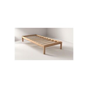 Doğal Masif Ahşap Butik Karyola Naturel Başlıksız 180x200 Cm