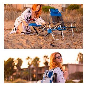 Funky Chairs Beach Star Light Plaj Şezlong Sandalye- Blue