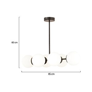 Lema 6lı Siyah Modern Yemek Masası Üstü Yatak Odası Salon Avize