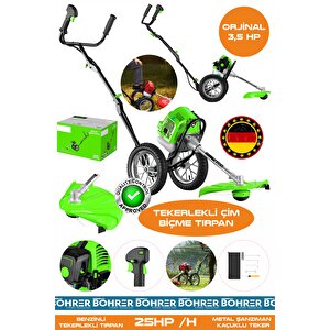 Alman Pro Ba01075y 25hp/h Tekerlekli Benzinli Diken Çalı Çim Biçme Tırpan Makinesi