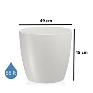 So-yk07 Yakut Saksı Takımı Separetörlü 66 Litre Kirli Beyaz 3 Adet