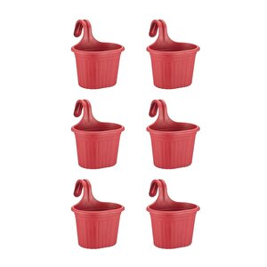 So-tom1 Tombik Askılı Balkon Saksı 3 Lt Kırmızı 6 Adet