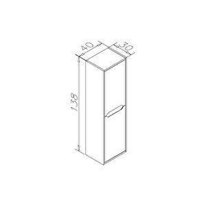 Lago 40 Cm Antrasit Banyo Boy Çamaşır Dolabı