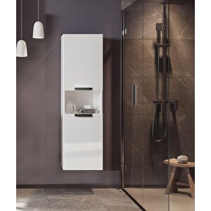 Nova 40 Cm Beyaz Banyo Boy Çamaşır Dolabı