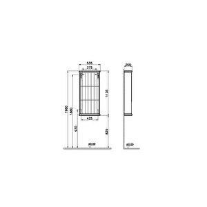 Vitra Valarte Boy Dolabı Krom Kulplu, 55 Cm, Mat Gri (sağ) 62244