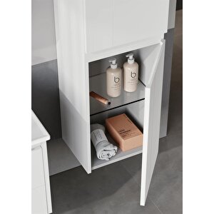 Likya 40 Cm Beyaz Banyo Boy Çamaşır Dolabı