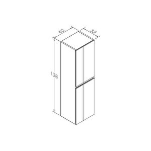 Likya 40 Cm Beyaz Banyo Boy Çamaşır Dolabı