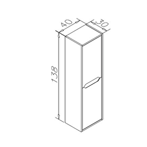 Lago 40 Cm Beyaz Banyo Boy Çamaşır Dolabı