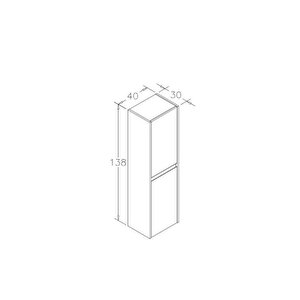 Lisbon 40 Cm Gri Banyo Boy Çamaşır Dolabı
