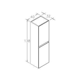 Orka Nest 40 Cm Antrasit Banyo Boy Çamaşır Dolabı