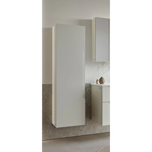 Messina 40 Cm Mat Beyaz Banyo Boy Dolabı