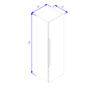 Messina 40 Cm Mat Beyaz Banyo Boy Dolabı