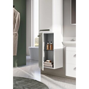 Rose 40 Cm Beyaz Banyo Boy Çamaşır Dolabı