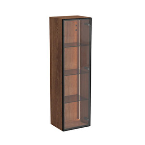 Vitra Metropole Edge Kısa Boy Dolabı Cam Kapaklı 35 Cm, Ceviz (sağ) 67253