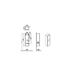 Vitra Metropole Edge Kısa Boy Dolabı Cam Kapaklı 35 Cm, Ceviz (sağ) 67253