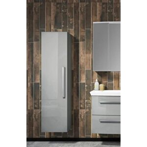 Urla 40 Cm Parlak Gri Banyo Boy Çamaşır Dolabı