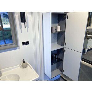 Design 40 Cm Beyaz Banyo Boy Çamaşır Dolabı