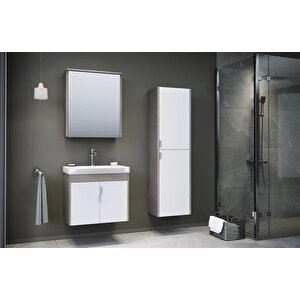 Luna 40 Cm Gri Banyo Boy Çamaşır Dolabı