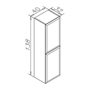 Nuvola 40 Cm Gri Banyo Boy Çamaşır Dolabı