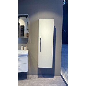 Urla 40 Cm Parlak Beyaz Banyo Boy Çamaşır Dolabı